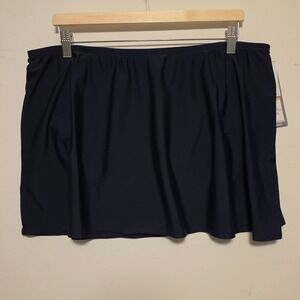 Silhouette Solution Solid Swim Skirt Bottom Navy Blue Size 1X/1TG NWT